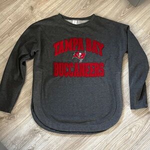 NFL Gray and Red Tampa Bay Buccaneers Sweatshirt